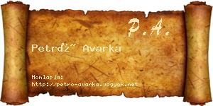 Petró Avarka névjegykártya